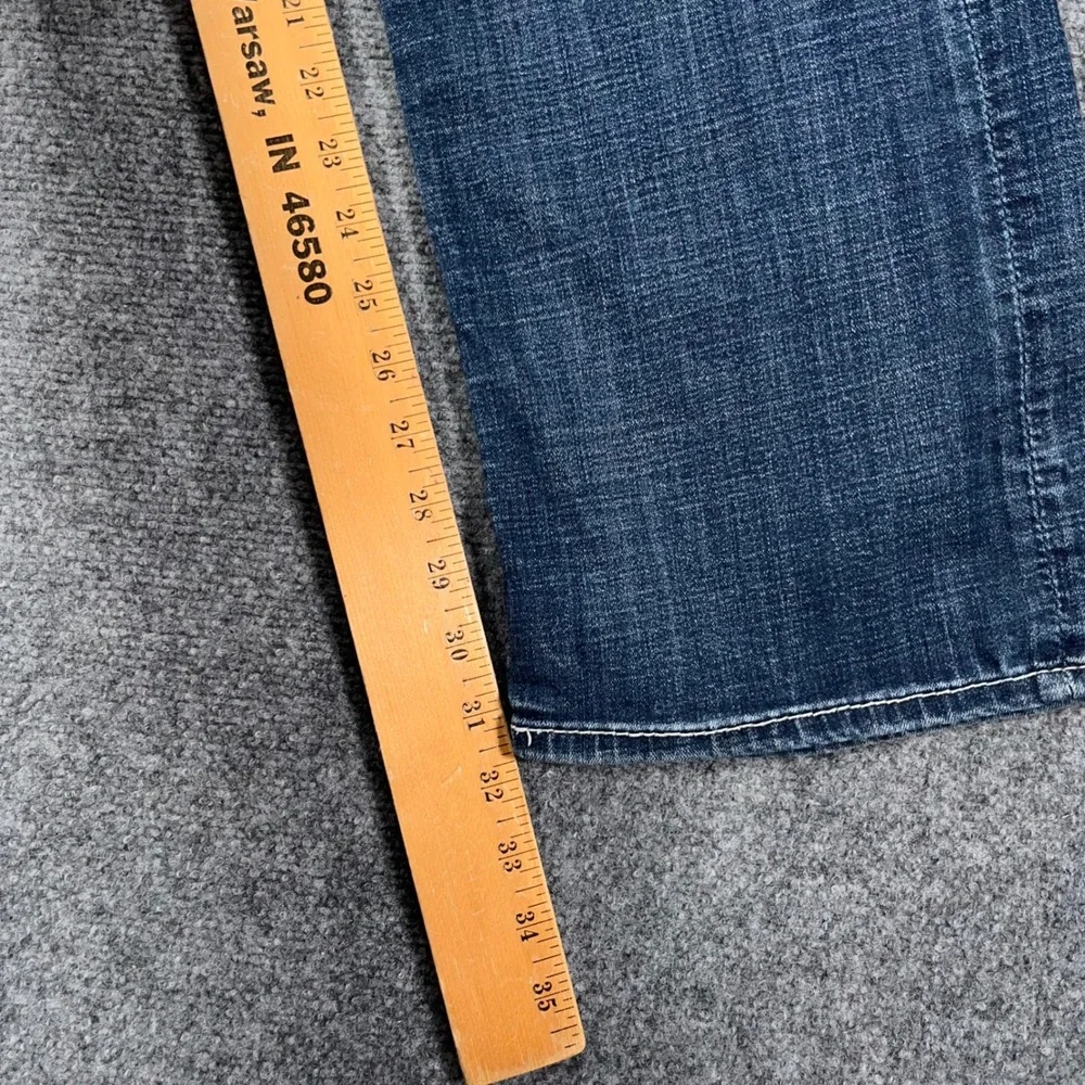 BKE Tyler Straight Leg Jeans Mens 38Rx Distressed Whisker Wash Blue